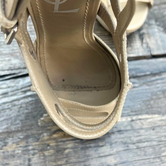 YSL Stiletto Platform Nude Cut Out Sandle Heels 6.5 37 - Picture 5 of 16